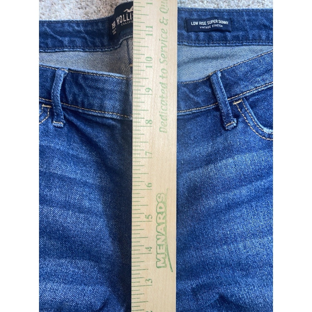 Hollister Womens Super Skinny Embroidered Raw Hem Jeans Vtg Stretch Sz 15R 32x30 - Picture 4 of 8